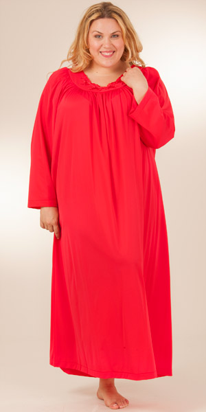 Long Sleeve Nylon Nightgown 6