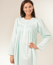 Brushed Back Satin Nightgowns - Flannel Backed Sleepwear