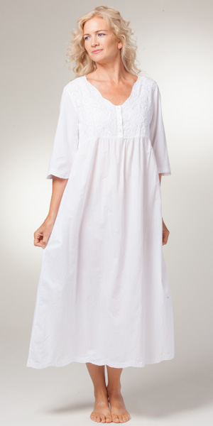 Ladies Long Sleeve Cotton Nightgowns - Cotton Nightgown (for Women ...